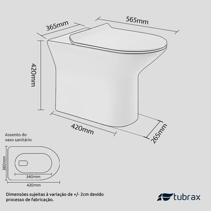 Imagem de Vaso Sanitário Convencional com Assento Branco Vitalis Tubrax VAB0028