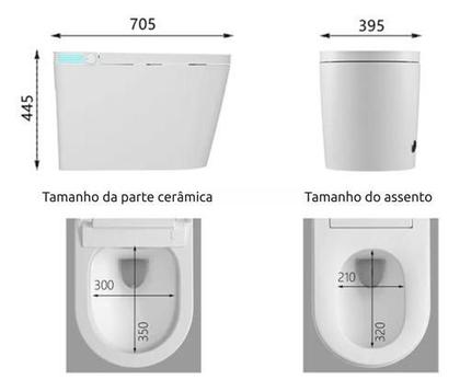 Imagem de Vaso Sanitário Inteligente com Bidê e Tampa Automática  Alta Tecnologia  
