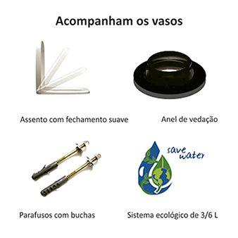 Imagem de Vaso Sanitário Monobloco Branco com Linha Dourada Reno R 806