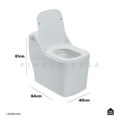 Imagem de Vaso Sanitário Monobloco Caixa Acoplada Peridoto Pingoo.casa - Branco