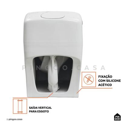 Imagem de Vaso Sanitário Monobloco Caixa Acoplada Peridoto Pingoo.casa - Branco