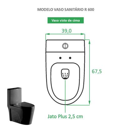 Imagem de Vaso Sanitário Monobloco Caixa Acoplada Preto Fosco Reno R 600