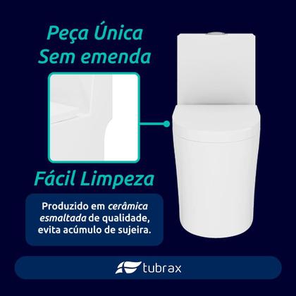 Imagem de Vaso Sanitário Monobloco Completo - Caixa Acoplada Privada modelo Acies Tubrax