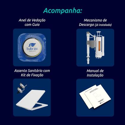 Imagem de Vaso Sanitário Monobloco Completo - Caixa Acoplada Privada modelo Diamante Tubrax