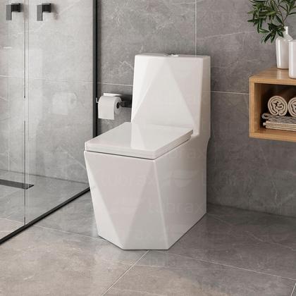 Imagem de Vaso Sanitário Monobloco Completo - Caixa Acoplada Privada modelo Diamante Tubrax