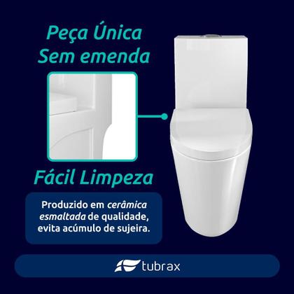 Imagem de Vaso Sanitário Monobloco Completo - Caixa Acoplada Privada modelo Unio Tubrax