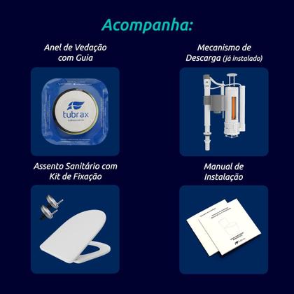 Imagem de Vaso Sanitário Monobloco Completo - Caixa Acoplada Privada modelo Unio Tubrax