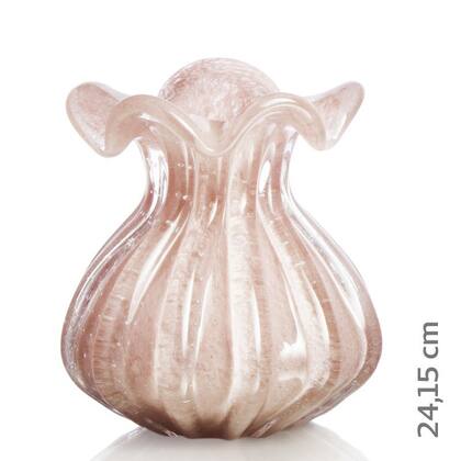 Imagem de Vaso Trouxinha Em Cristal Murano Rosa - São Marcos 21cm