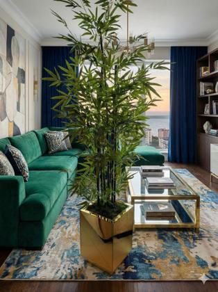 Imagem de Vaso Vidro Dourado Espelhado Decoração Luxo