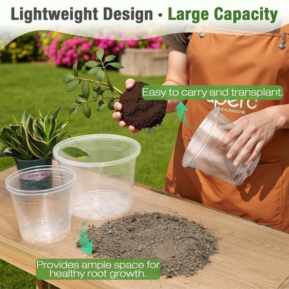 Imagem de Vasos de berçário transparentes Planter FUOAUYK 7"/8"/9", pacote com 9