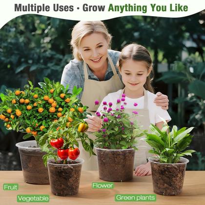 Imagem de Vasos de berçário transparentes Planter FUOAUYK 7"/8"/9", pacote com 9