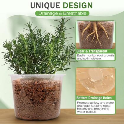 Imagem de Vasos de berçário transparentes Planter FUOAUYK 7"/8"/9", pacote com 9