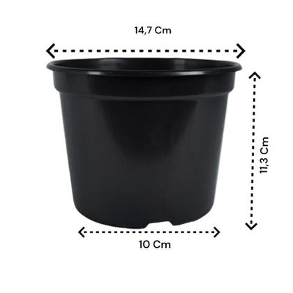 Imagem de Vasos Plasticos Rigido Resistente para plantas e flores Pote 15 Pretos de 1Litro - 20 unidades