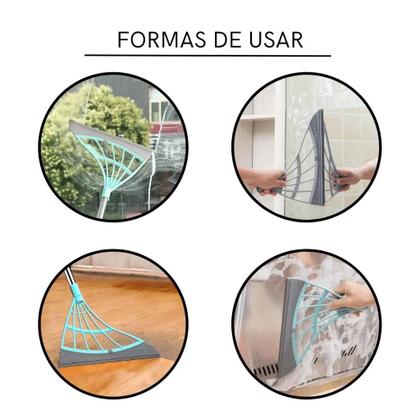Imagem de Vassou Mágica Rodo Tira Pelos Limpa Vidros Montavél Cabo Inox