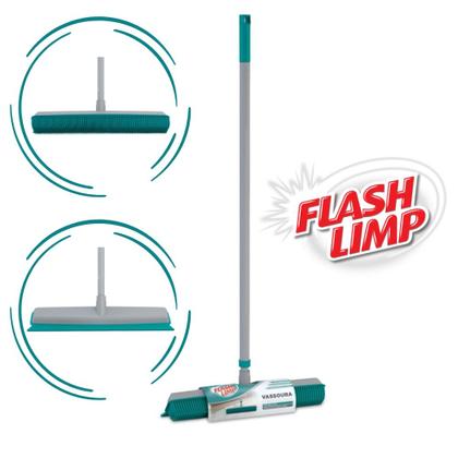 Imagem de Vassoura Emborrachada 2 Em 1 Rodo Multiuso de Silicone Tira Pelos Flash Limp FLP6132