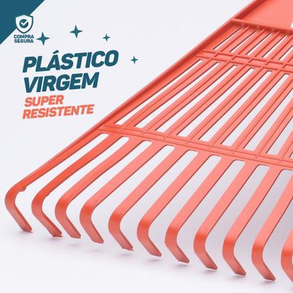 Imagem de Vassoura Plástica 22 Dentes Rastelo S/ Cabo - Grama Jardim Limpeza Prática