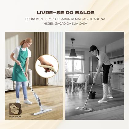 Imagem de Vassoura Rodo Magico Mop Spray Giratório Com Reservatório Rodo De Limpeza Esfregão Microfibra Lavável