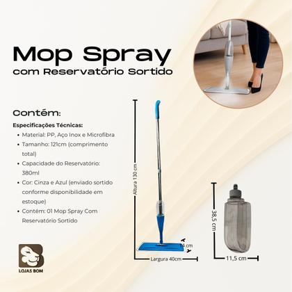 Imagem de Vassoura Rodo Magico Mop Spray Giratório Com Reservatório Rodo De Limpeza Esfregão Microfibra Lavável