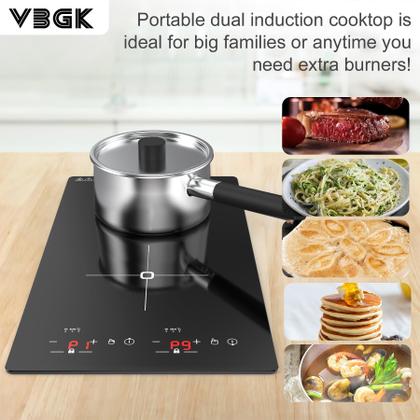 Imagem de VBGK Cooktop de Indução 2300W com 2 Queimadores e Controle Touch (Preto)