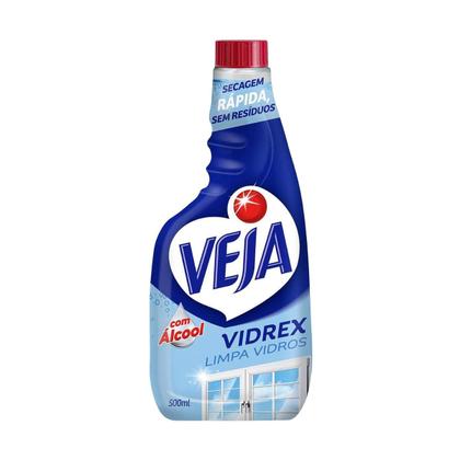 Imagem de Veja Vidrex Com Álcool Limpa Vidros Refil 500ml Kit 5