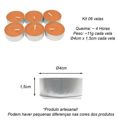 Imagem de Vela Aromática com 6 unidades - Cinnamon Orange - Aura Candles