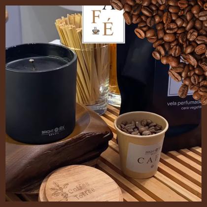 Imagem de Vela Aromatica Decorativa Aromaterapia Fragancia Café Cera Vegetal 180 Gramas