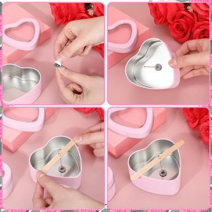 Imagem de Vela Aromática Funnymoom em Lata Metálica - Formato Coração 190ml com Tampa