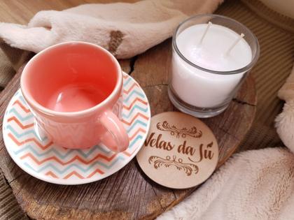 Imagem de Vela Aromática Perfumada Branca Copo 265ml Aroma Erva Doce