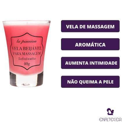 Imagem de Vela Corporal para Massagem Beijavel e Aromatica Sabores