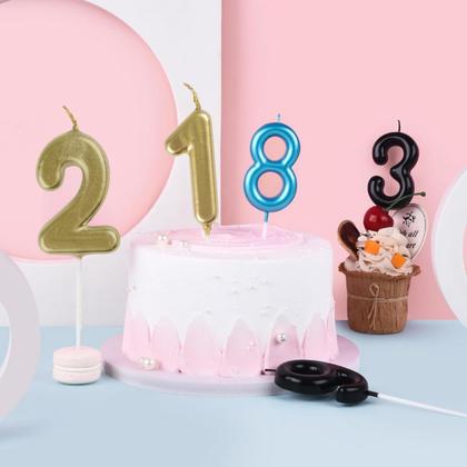 Imagem de Vela de aniversário Unique Elegant Mini Metallic Gold 6