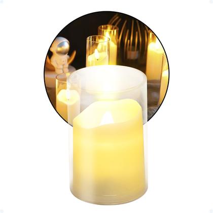 Imagem de Vela De Led Decorativa Artificial Transparente Eletrônica