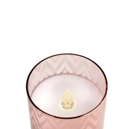 Imagem de Vela Eletrônica com Suporte de Vidro Chama de Fogo Fake 13X7cm - FlexInter