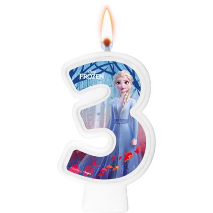 Imagem de Vela Frozen Número 3 Decoração Festa topo aniversário