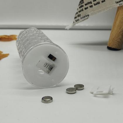 Imagem de Vela LED Luz Eletrônica Cristal Acrílico 19cm Transparente