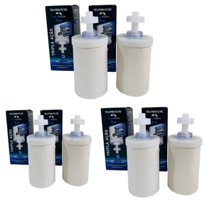 Imagem de Vela Para Filtro De Barro Tripla Ação Kit C/ 6 Unidades