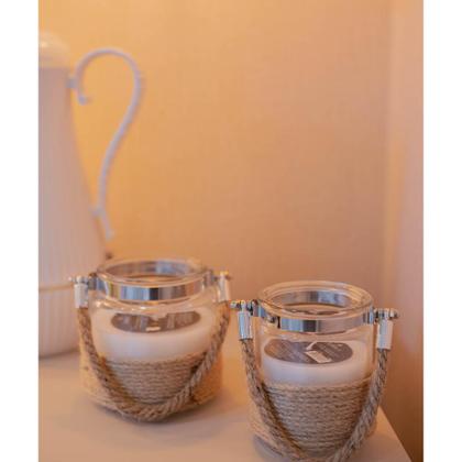 Imagem de Vela Perfumada Em Parafina Com Base Em Juta E Vidro Odeur L'Hermitage