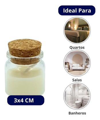 Imagem de Vela Perfumada Parafina Em Vidro Com Tampa Rolha 3x4cm