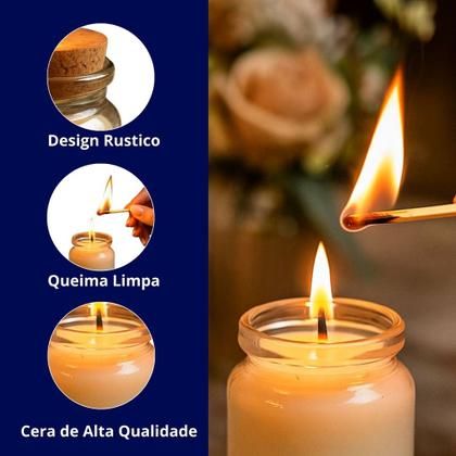 Imagem de Vela Perfumada Parafina Em Vidro Com Tampa Rolha 3x4cm