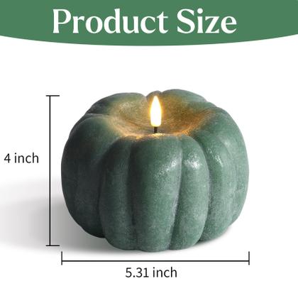 Imagem de Vela sem chama Eywamage Green Pumpkin com controle remoto