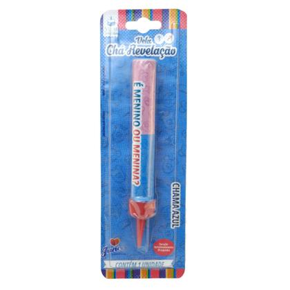 Imagem de Vela Vulcão Revelação de Gênero com Chamas Rosa ou Azul  Menino ou Menina
