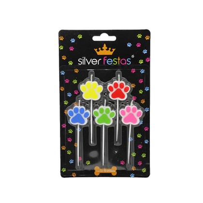 Imagem de Velas de Aniversario Patinhas Coloridas - SilverFestas 