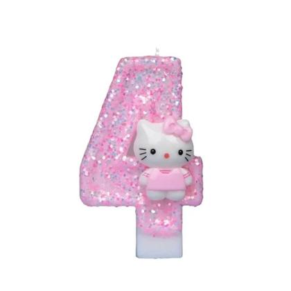 Imagem de Velas Digitais Kawaii Hello Kitty Com Padrão De Desenho Animado Para Decoração De Bolos De