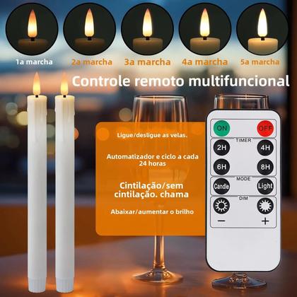 Imagem de Velas Recarregáveis Sem Chama Com Controle Remoto E Temporizador, Pacote Com 6/12 Para Decoração De