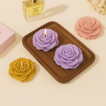 Imagem de Velas Rosa Kit 5 Flor decoração festa lembrancinha casamento eventos 30g mesa jantar romântico premium padrinho