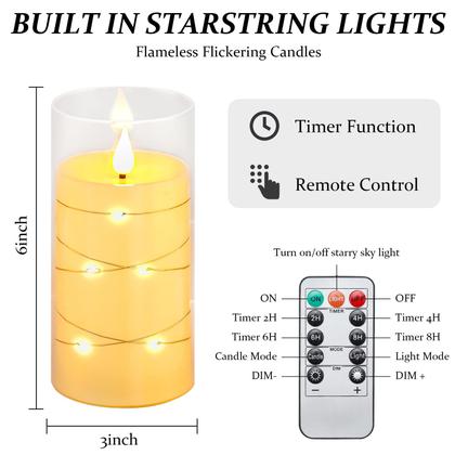 Imagem de Velas sem chama Aignis LED com temporizador remoto, conjunto de 2 marfim