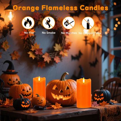 Imagem de Velas sem chama VEEKI Flickering Fall LED com controle remoto de 6 x 3 polegadas
