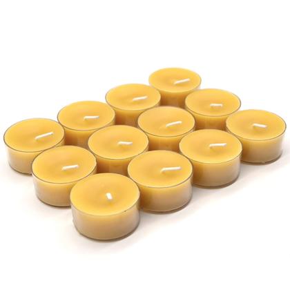 Imagem de Velas Tealight TELOSMA, cera de abelha amarela natural, 12 unidades