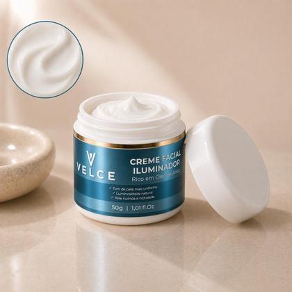Imagem de Velce Creme Facial Iluminador Óleo de arroz Luminosidade, Uniformização, Antioxidante e Hidratação