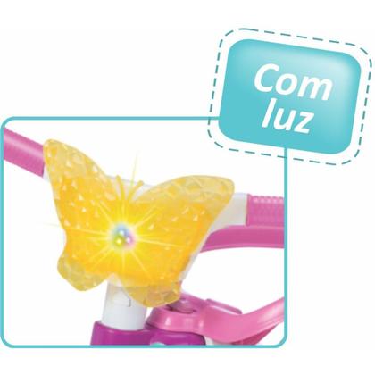 Imagem de Velotrol Triciclo Infantil Motinho Motoca Butterfly com Luz Magic Toys Cor Rosa