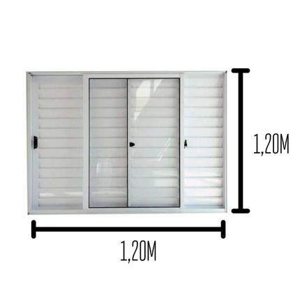 Imagem de Veneziana 3 Folhas 1.20x1.20 Branca Linha 18 Modular
